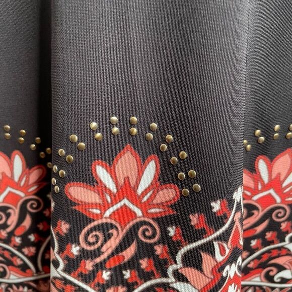 New York & Company Womens Babydoll Tank XL Dark Brown Retro Bronze Stud Mozaic - Picture 6 of 8